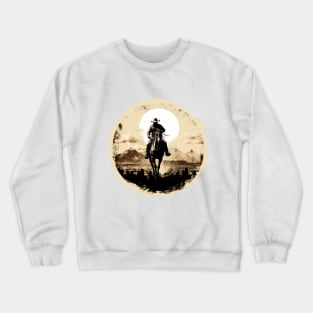 Riding the Moonlit Range: Cowboy Silhouette Crewneck Sweatshirt